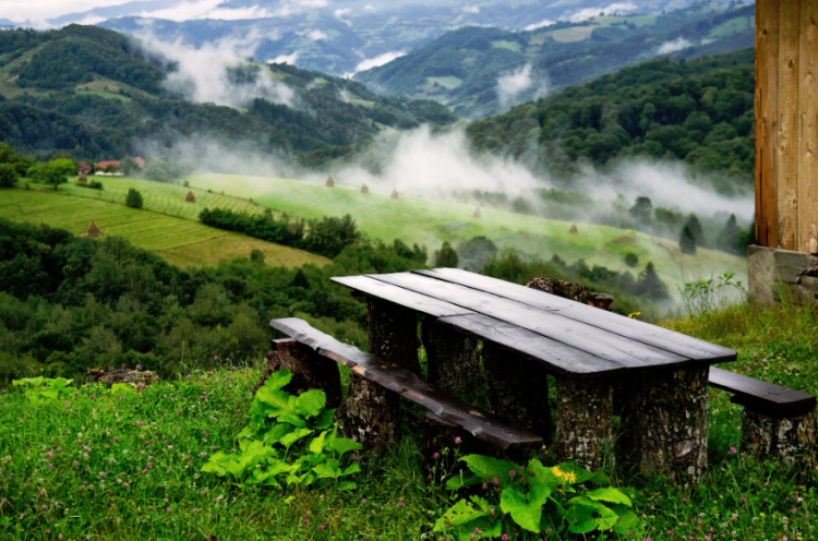 matinée rural en Roumanie