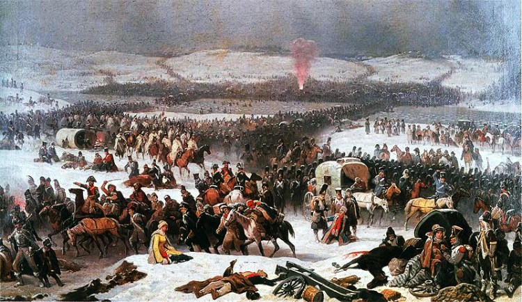 La grande armée traverse la Bérézina (1866) par Janvier Suchodolski (1797-1875).