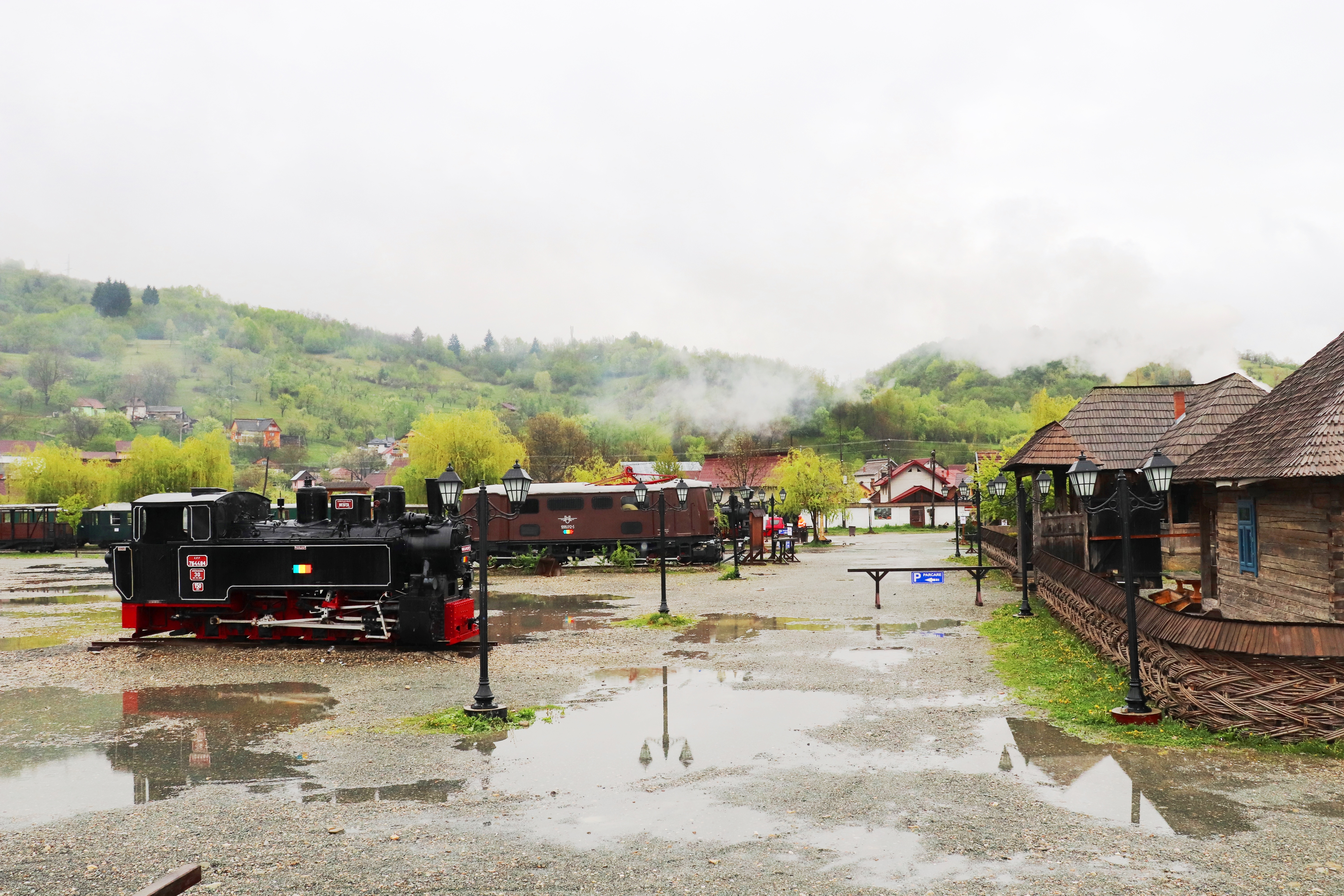 Train à vapeur, la cour de Viseul de Sus