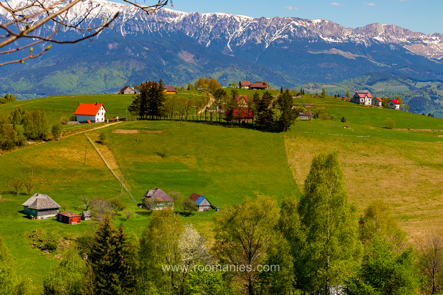 Pestera, vue sur les montagnes de Bucegi